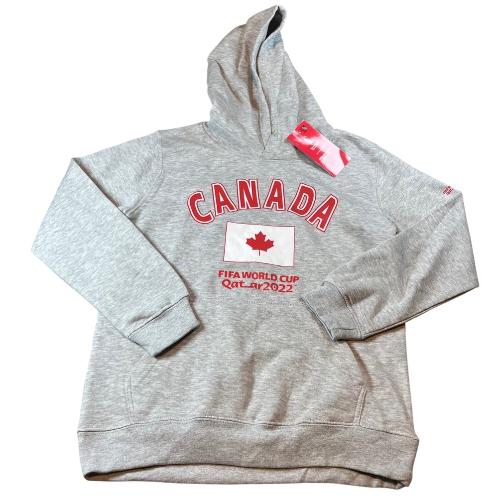 FIFA World Cup Qatar 2022 Canada Kids Hoodie Gray Outerstuff 9KIB7WCALAU9-CAN M